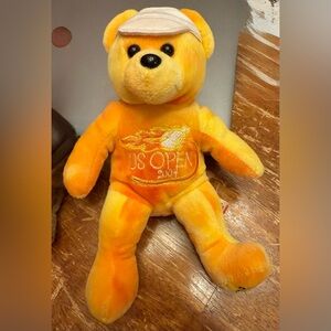 Team Bearz Vintage Collectable US Open 2004 Orange Teddy Bear Memorabilia